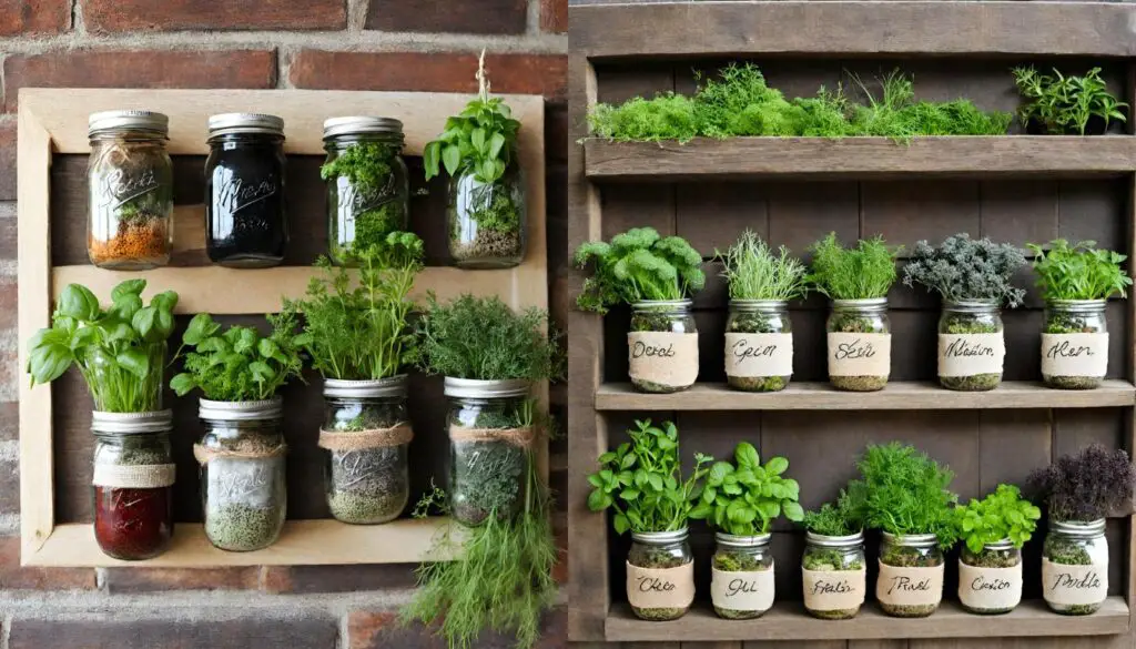 10 Creative DIY Indoor Herb Garden Ideas - Mason Jar Herb Garden