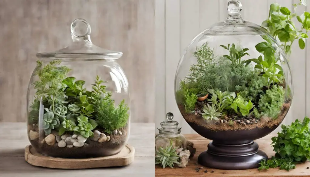 10 Creative DIY Indoor Herb Garden Ideas - Terrarium Herb Garden