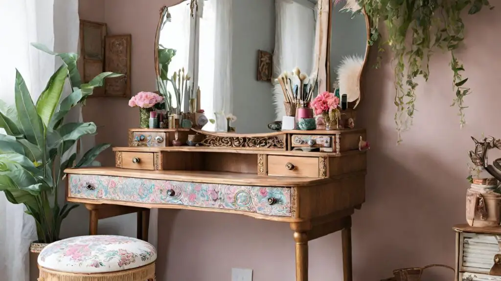 Vintage Vanity Table Boho Style Bedroom