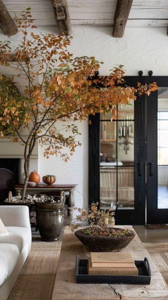 rustic wood accents fall decor