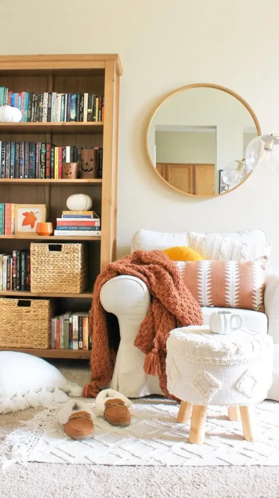 Cozy Reading Nook fall decor