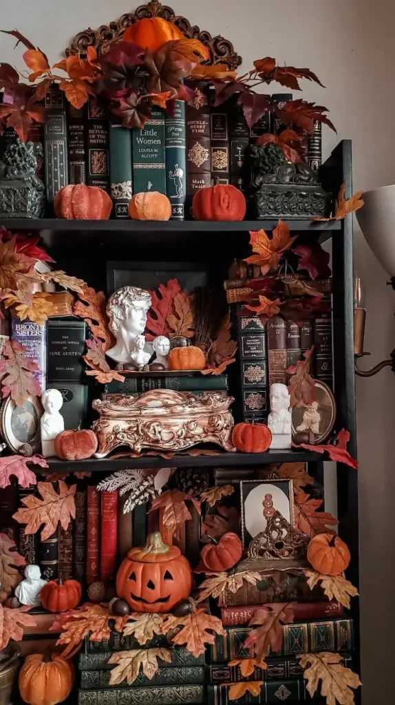 bookshelves for fall decor