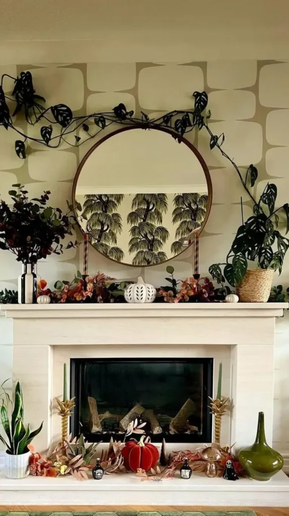 fireplace for fall decor
