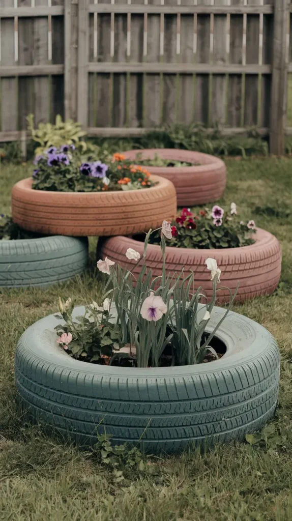 Old Tire Flower Planters