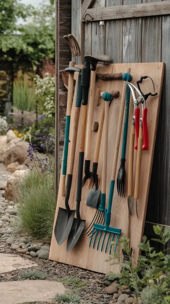 Rustic Garden Tool Display