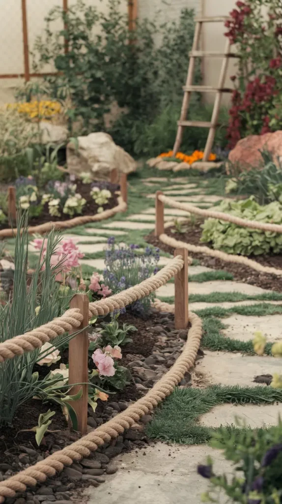 Rustic Rope Garden Borders