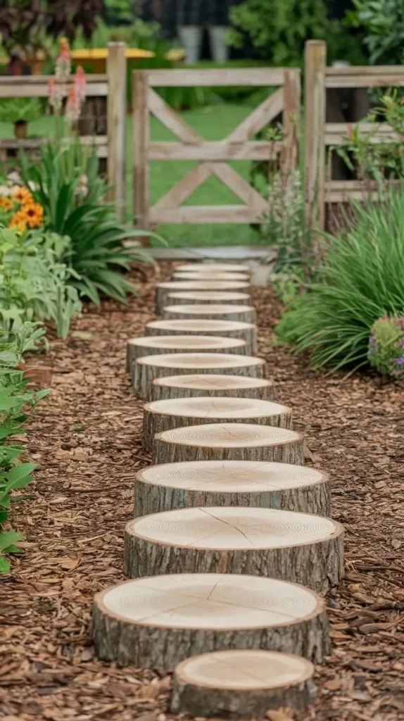 Wooden Log Pathway