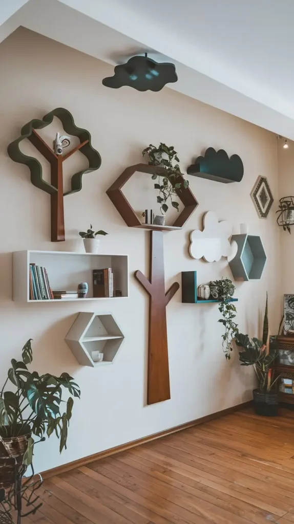 Use Floating Shelves with a Twist