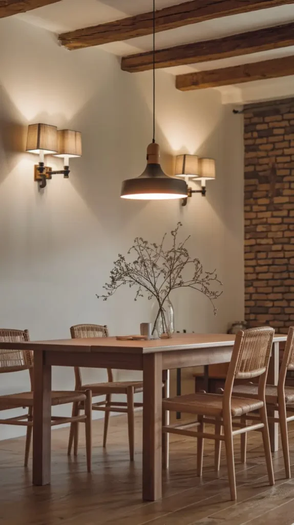 Blend Modern Lighting with Organic Materials Blend Modern Lighting with Organic Materials