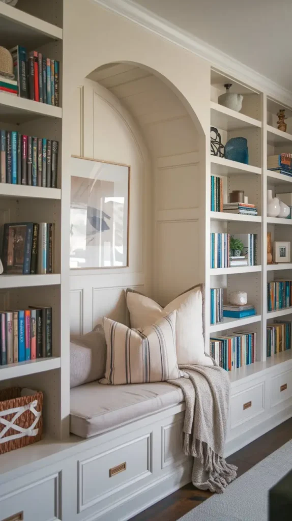 Built-In Shelves with a Reading Nook