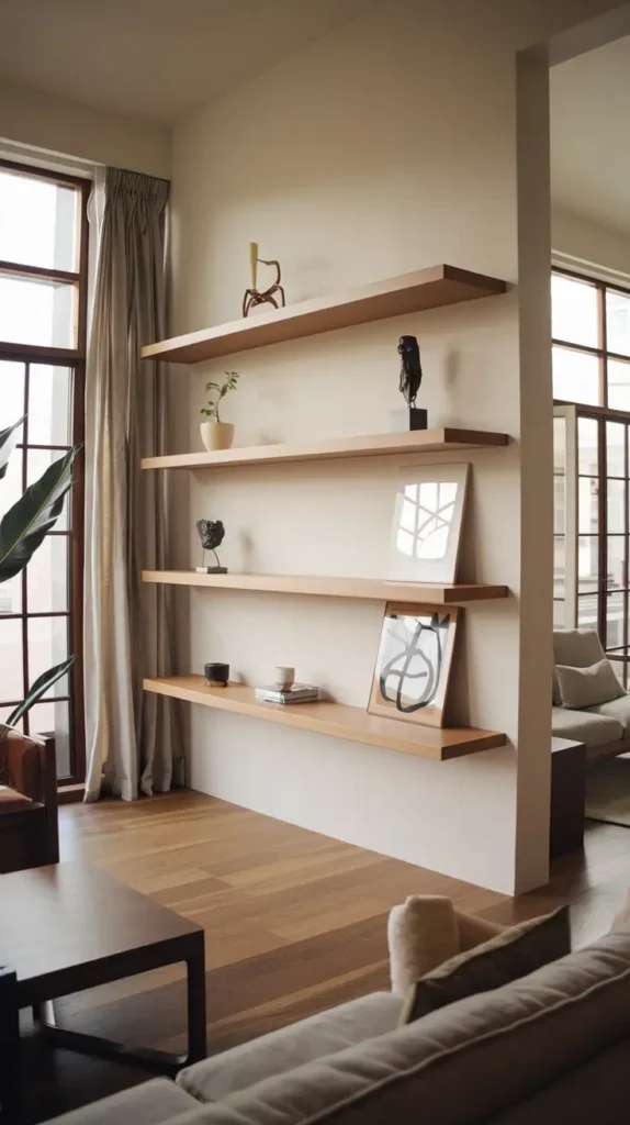 Floating Built-In Shelves for a Minimalist Look