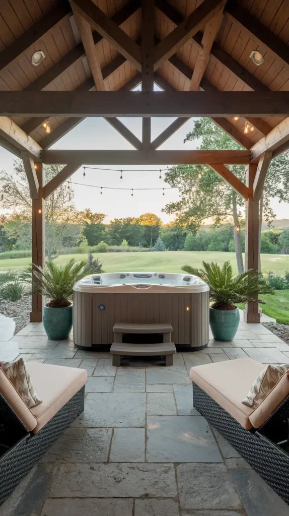 Hot Tub with a Covered Patio for a Resort-Like Feel