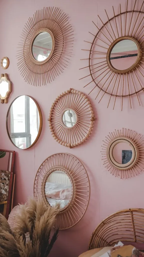 Pink Boho Mirrors to Reflect Light and Style