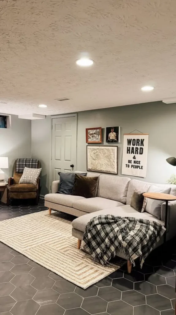 Cozy Colors and Lighting to Brighten Up the Basement