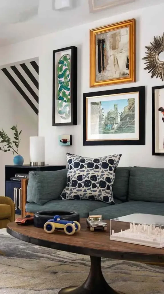 Eclectic Mixed-Media Bedroom Wall Eclectic Mixed-Media Bedroom Wall