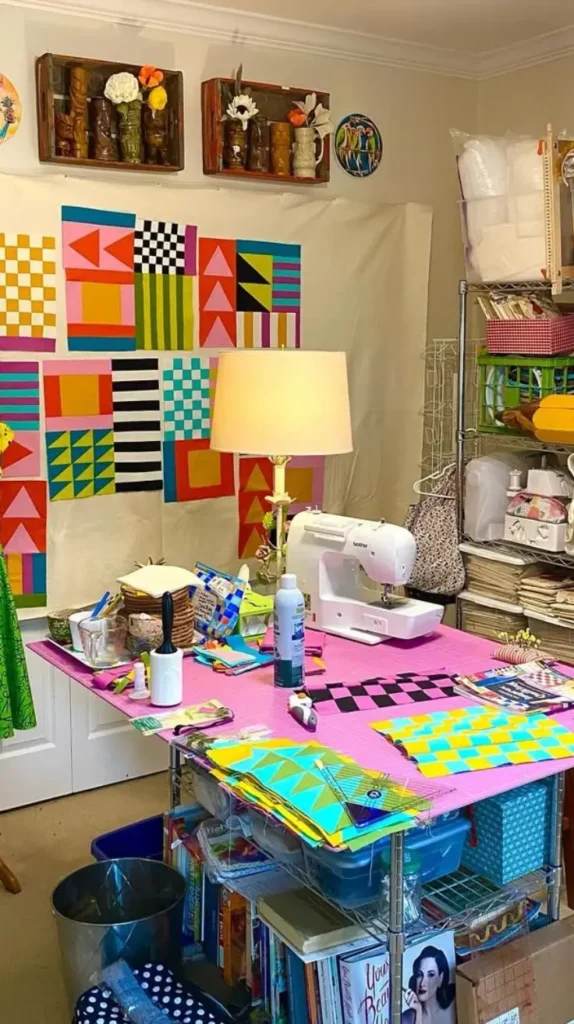 Fabric Display as Art Sewing Room