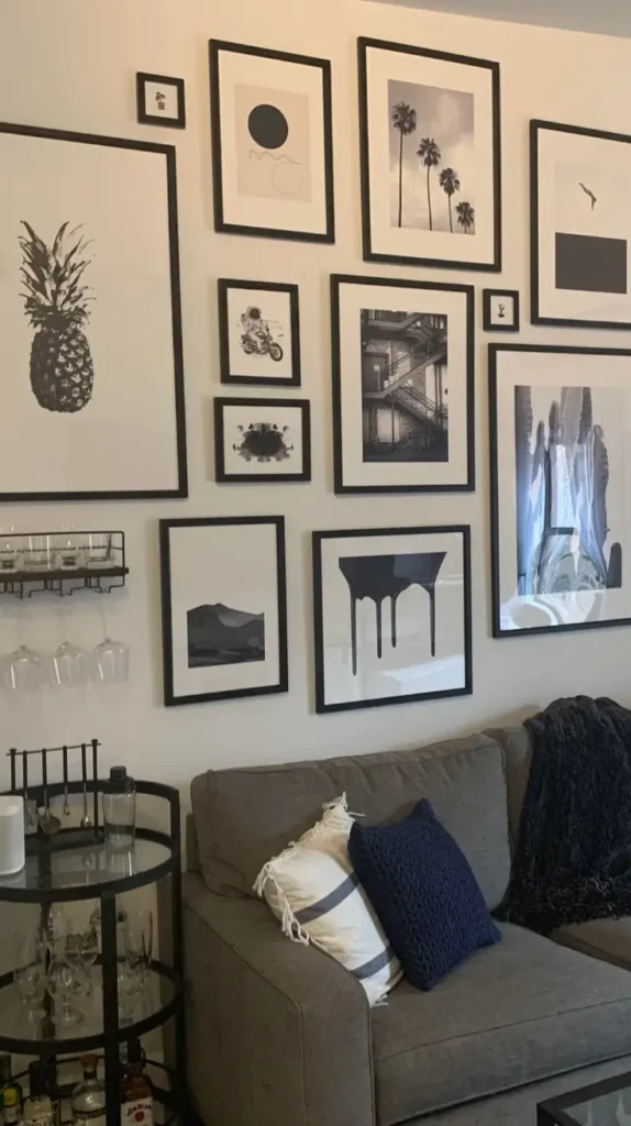 Monochromatic Picture Wall Bedroom  Monochromatic Picture Wall Bedroom