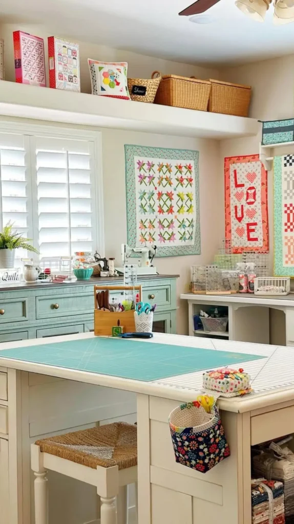 Open Shelving Sewing Room