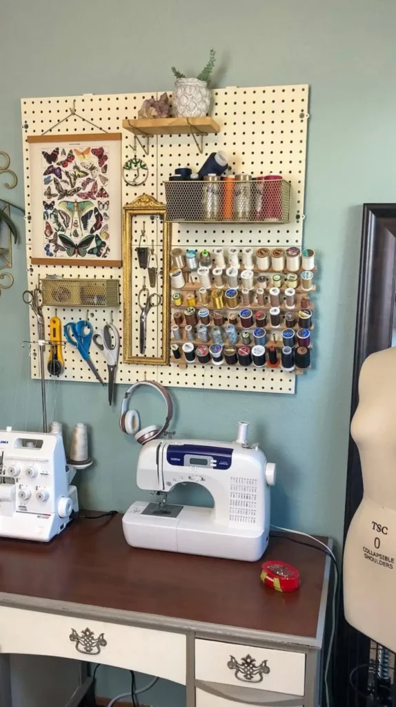 Pegboards Sewing Room