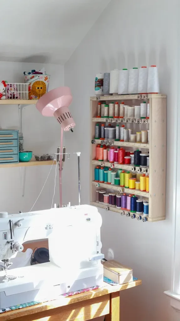 Wall-Mounted Thread Racks Sewing Room