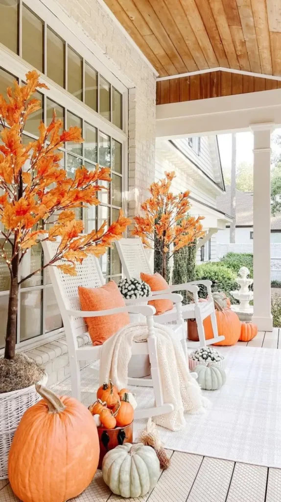 Cozy Pumpkin Arrangements Fall Porch Decorating Cozy Pumpkin Arrangements Fall Porch Decorating