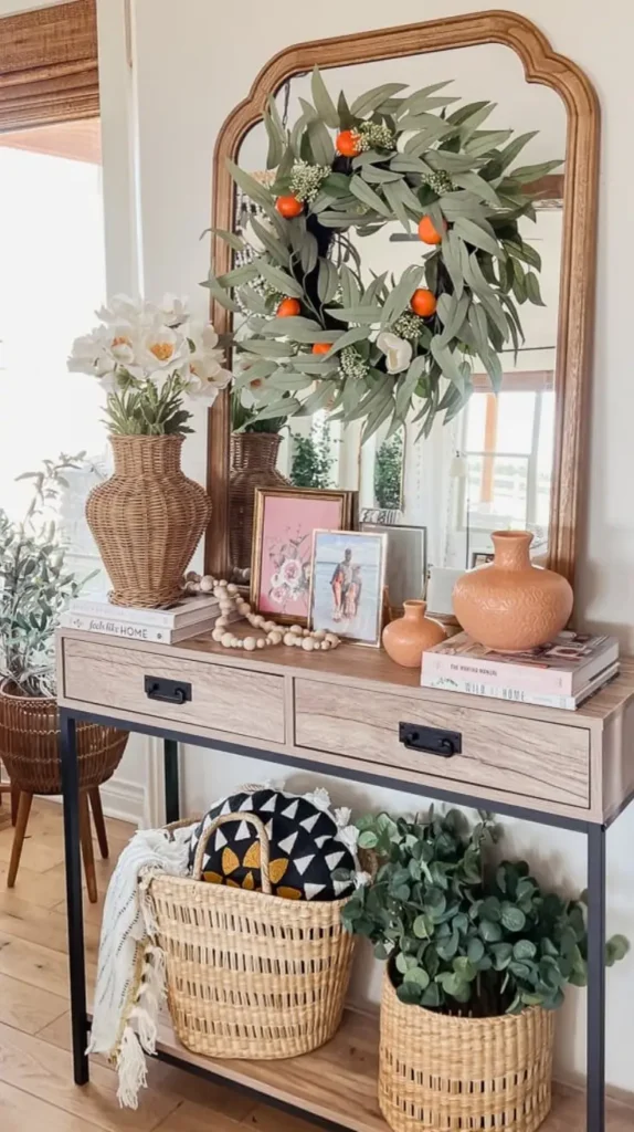 Entryway Table Decor Florals 