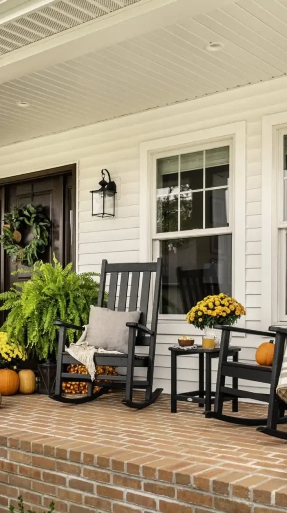 Farmhouse Style Rocking Chairs fall porch decor Farmhouse Style Rocking Chairs fall porch decor