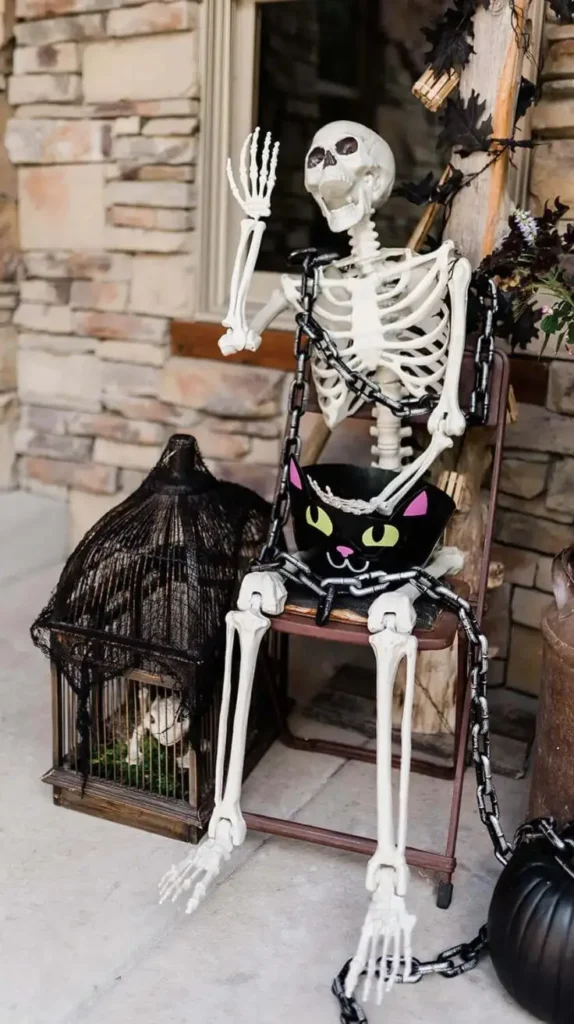 Halloween Front Porch Decor Spooky Skeleton Greeters Halloween Front Porch Decor Spooky Skeleton Greeters
