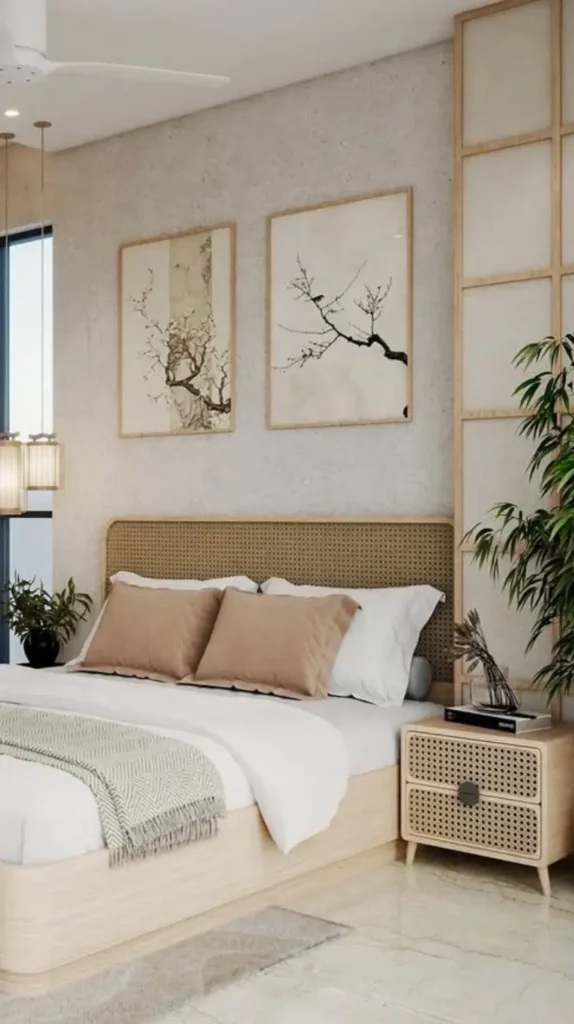 Japanese Bedroom Nightstands and Storage Solutions