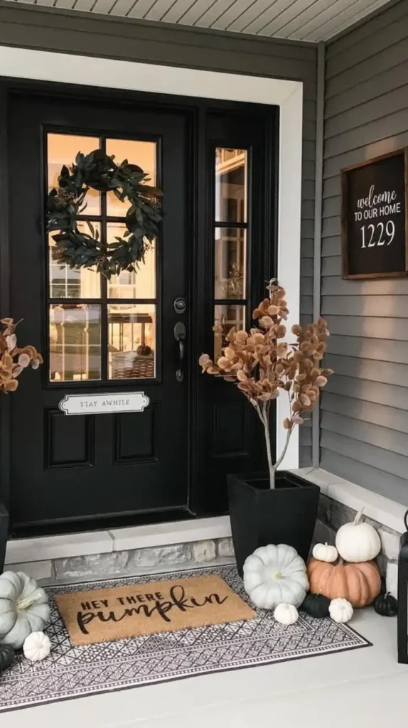 Layered Doormats fall porch decor Layered Doormats fall porch decor