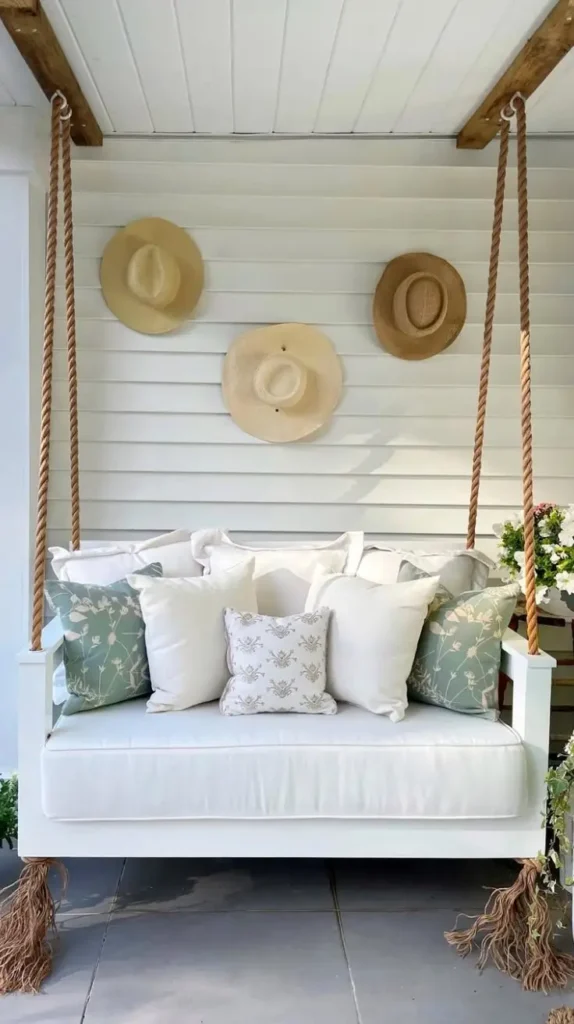 Small Front Porch Cushioned Swings Small Front Porch Cushioned Swings