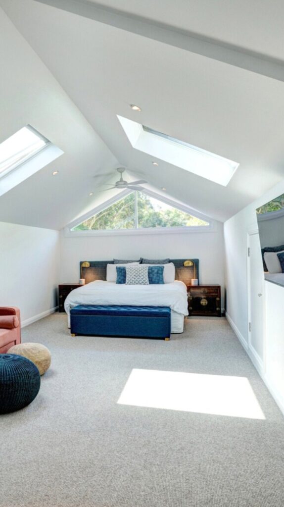Luxury Attic Bedroom Designs with Skylights
