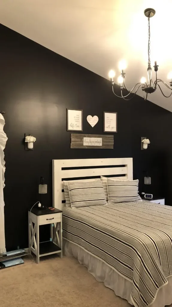 Black and White Bedroom Color 