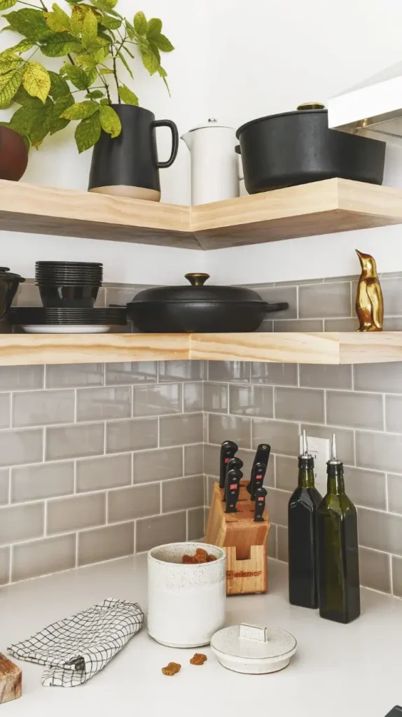 DIY Home Improvements Open Shelving for Storage kitchens 