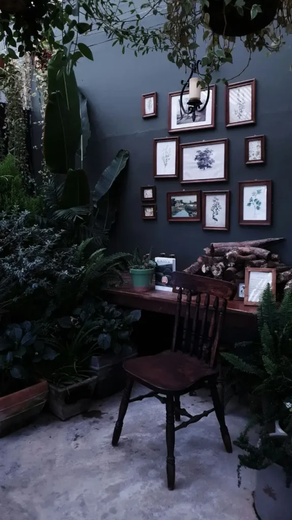 Dark Academia Office Plants