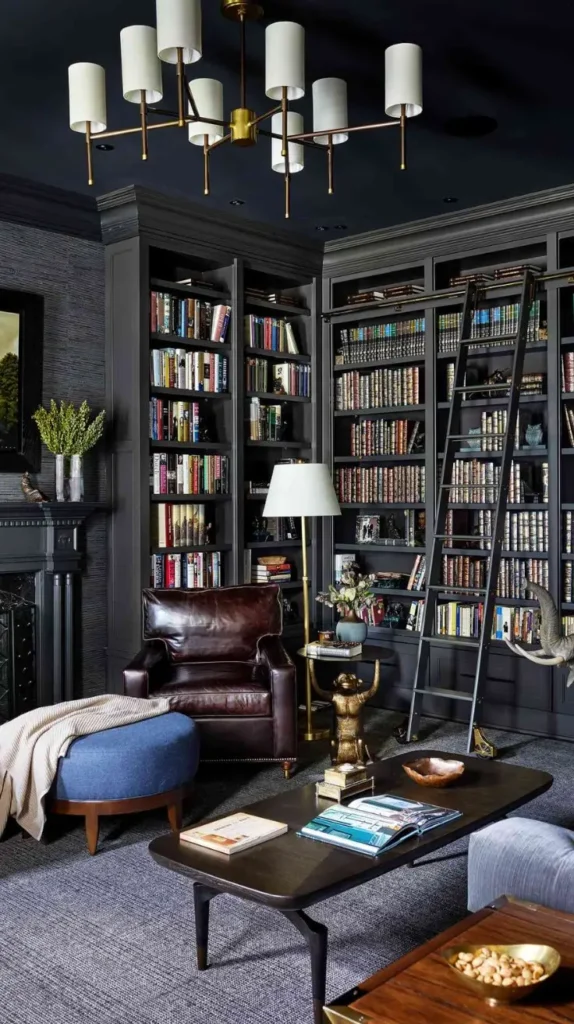 Dark Academia OfficeVintage Furniture and Wood Accent