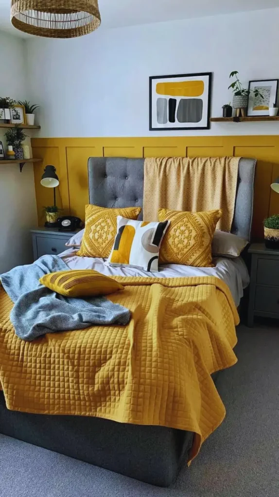 Gray and Yellow Bedroom Color