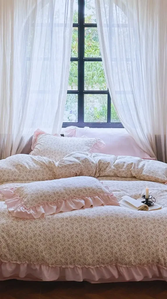 Vintage Cottagecore Bedroom Lace Curtains