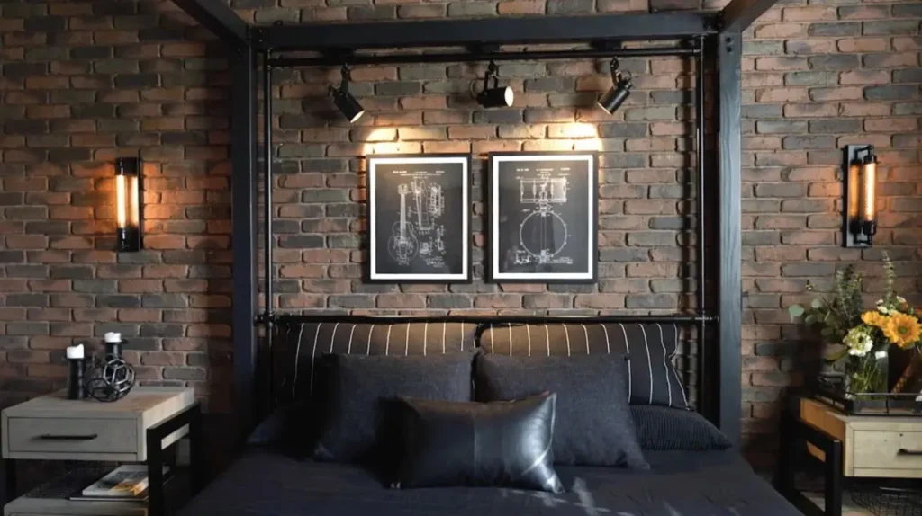 Airbnb Room Decor Industrial Elements with Sleek Finishes