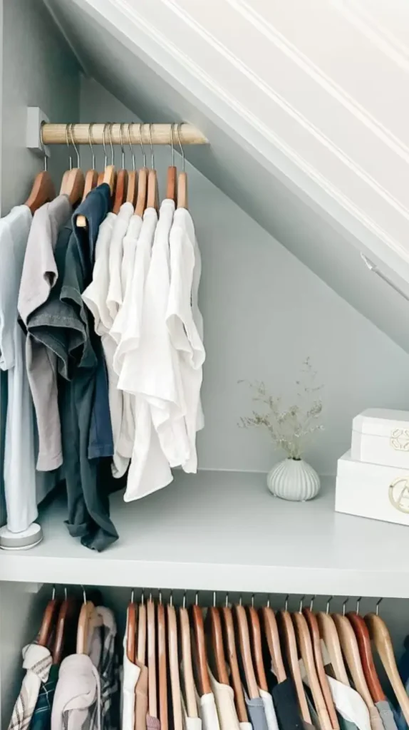 Budget Friendly Slanted Ceiling Closet