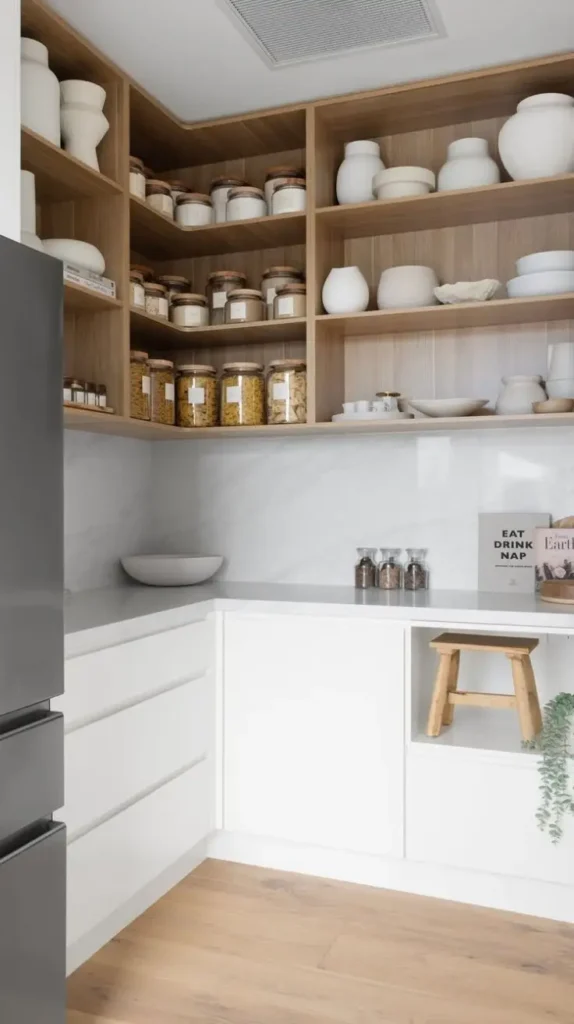 Butler Pantry with Open Shelving