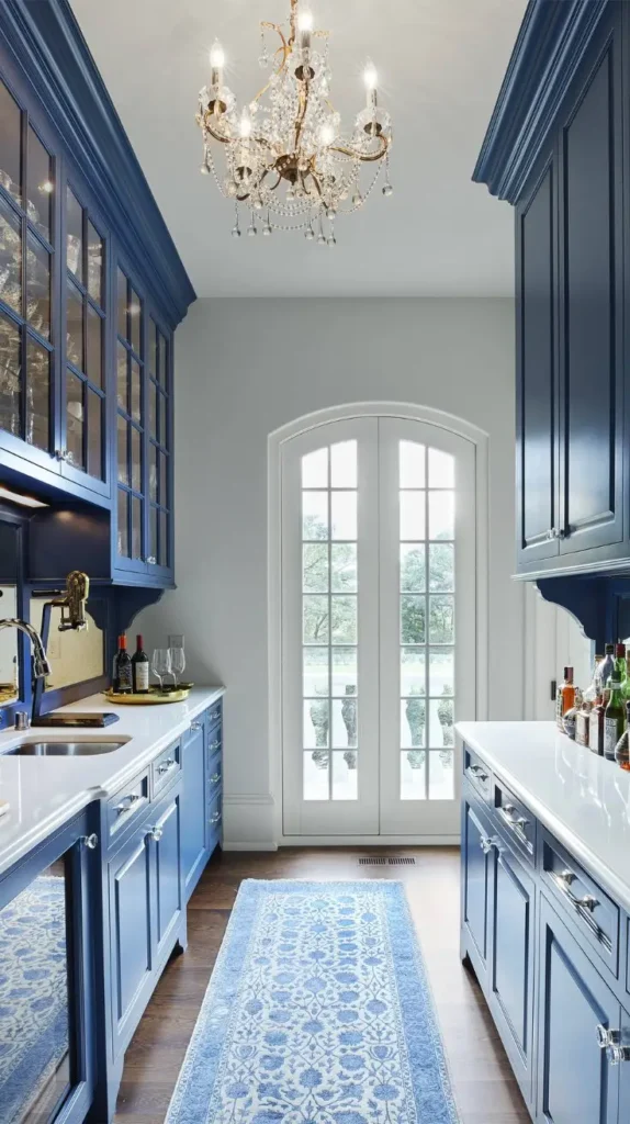 Butler Pantry with Statement Lighting
