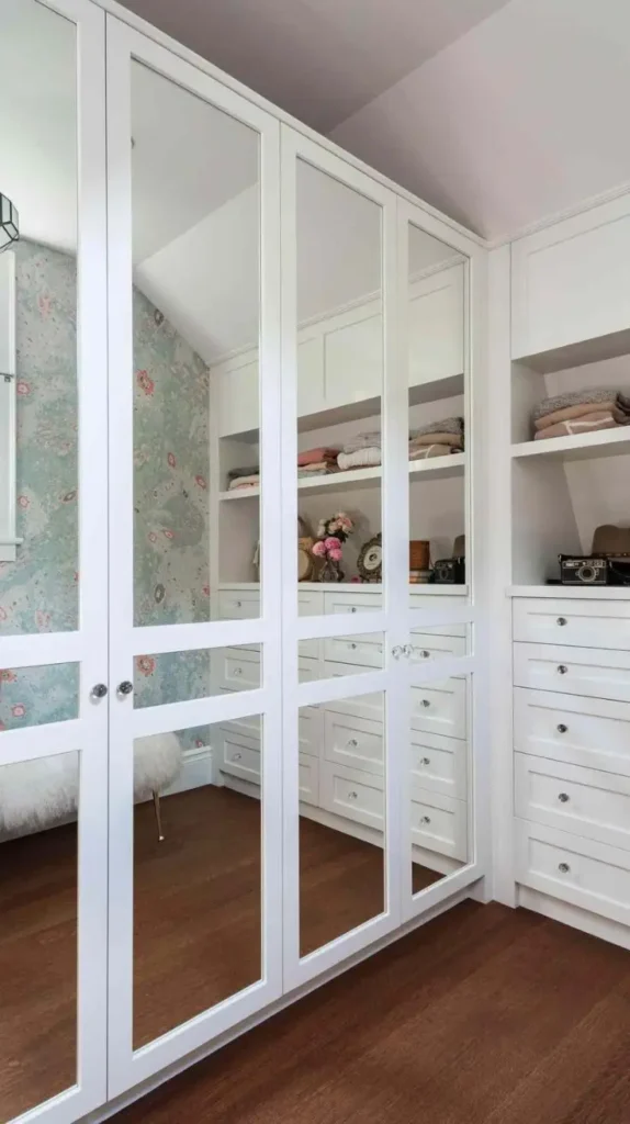 Mirrors in a Slanted Ceiling Closet