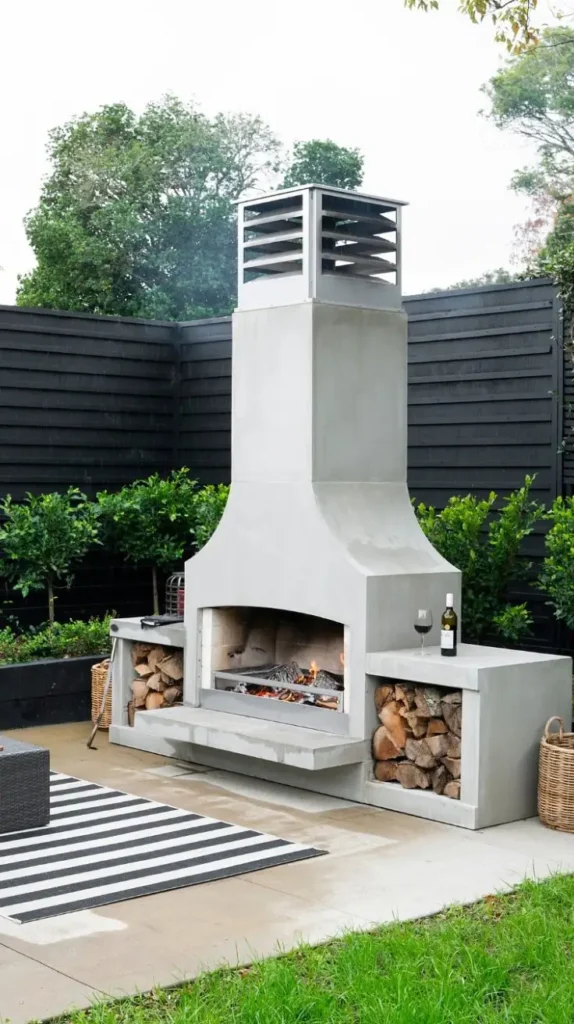 Outdoor Kitchen with Fireplace Outdoor Kitchen with Fireplace