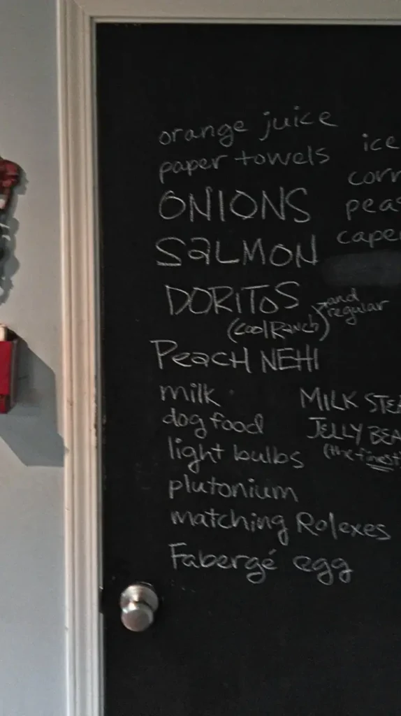 Pantry Organization chalkboard