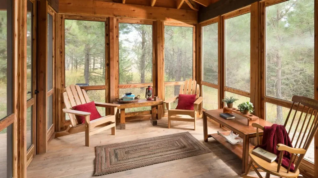 Rustic 3 Season Porch Ideas with Natural Charm