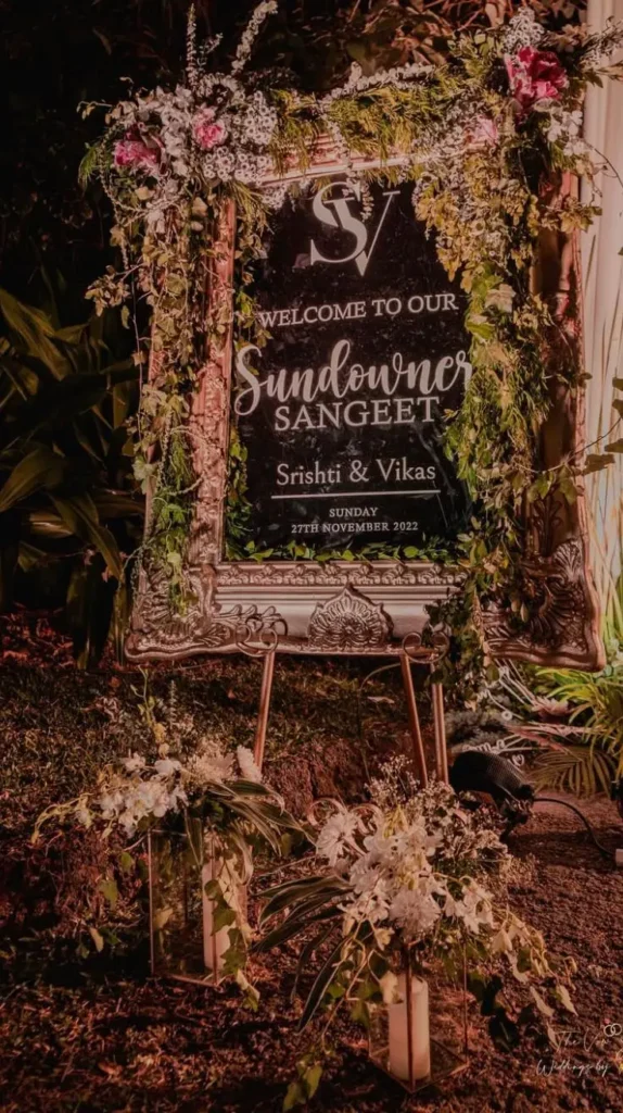 Boho Themed Welcome Sign With Pampas Grass