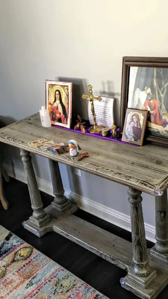 Catholic Home Rustic Farmhouse-Style Altar