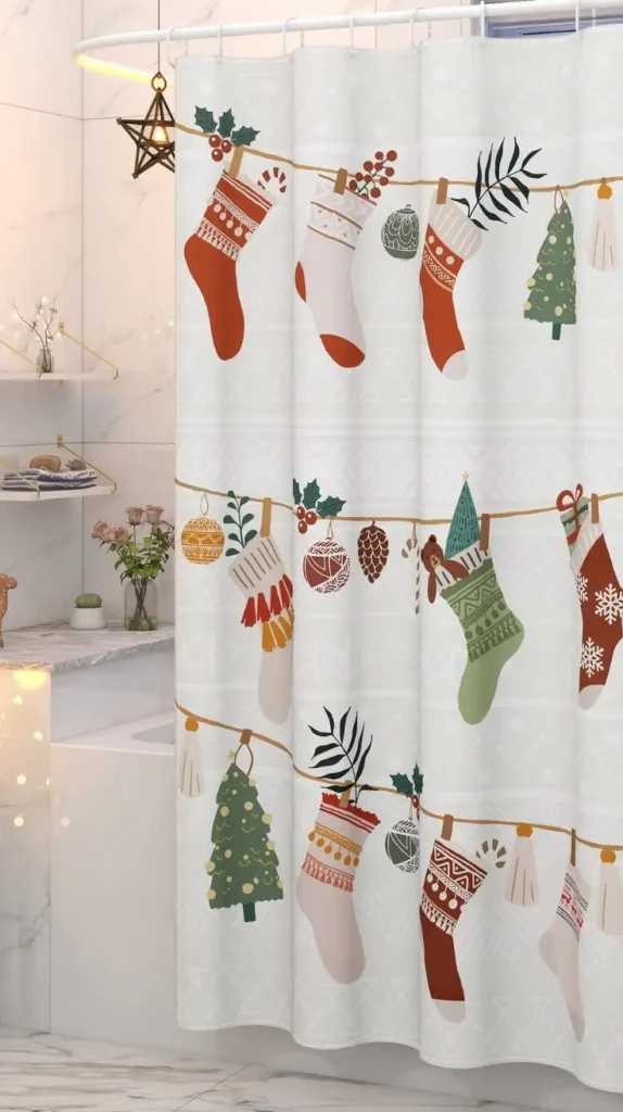 Christmas Bathroom Decor Shower Curtains