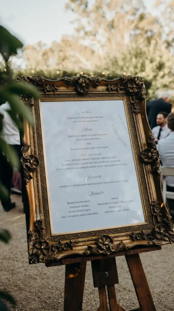 Gold Framed Wedding Welcome Sign